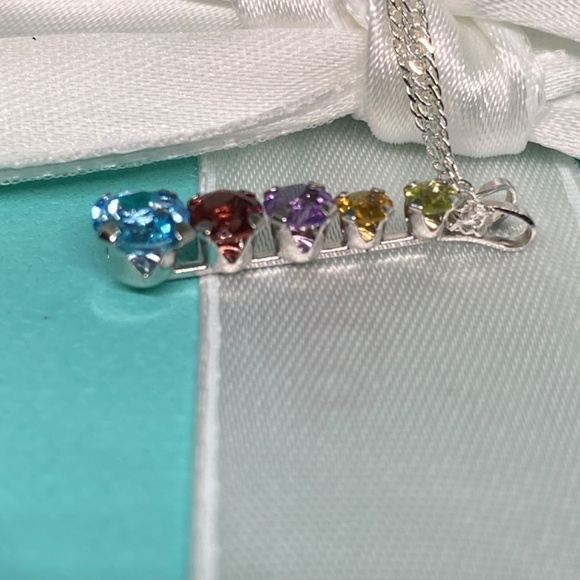 New 14kt genuine gems stone pendant necklace - Picture 3 of 7